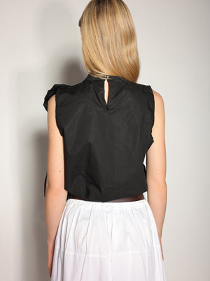 Top in cotone con fiocco