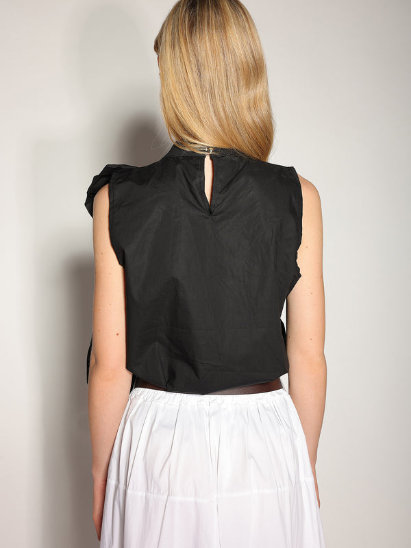 Top in cotone con fiocco