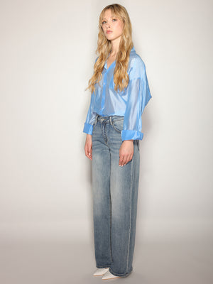 Jeans in cotone a palazzo
