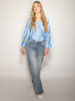 Jeans in cotone a palazzo