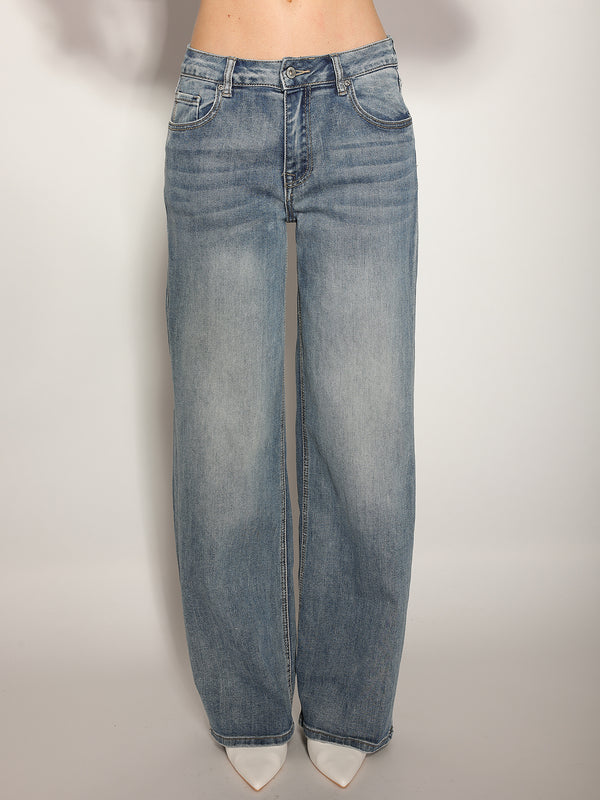 Jeans in cotone a palazzo