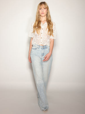 Camicia Beige in macramè