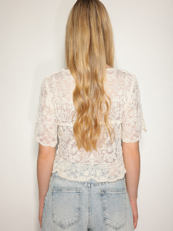 Camicia Beige in macramè