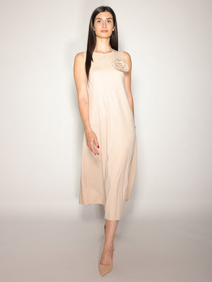Abito Beige con rosa