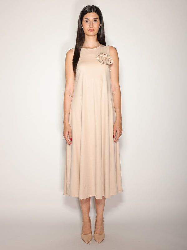 Abito Beige con rosa