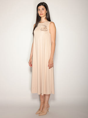 Abito Beige con rosa