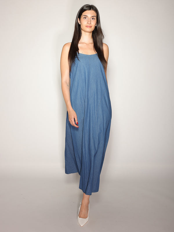 Abito chambray con spalline