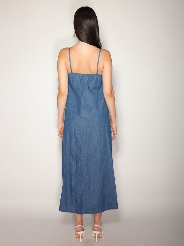 Abito chambray con spalline