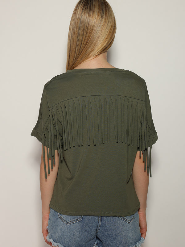 T-shirt con frange