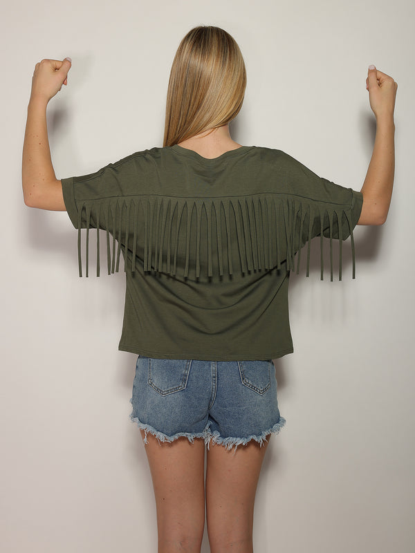 T-shirt con frange