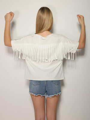 T-shirt con frange