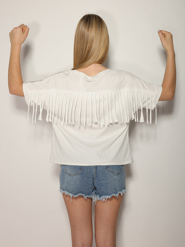 T-shirt con frange