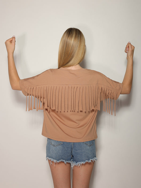 T-shirt con frange