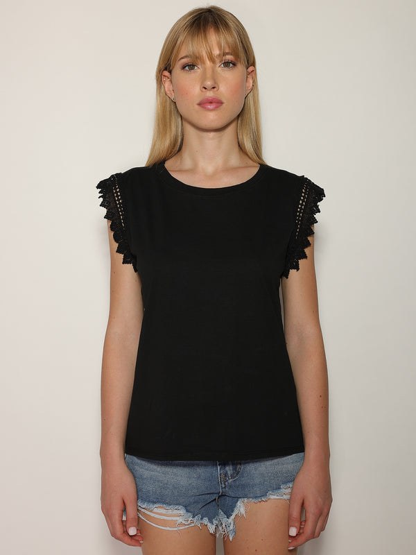 T-shirt manica sangallo