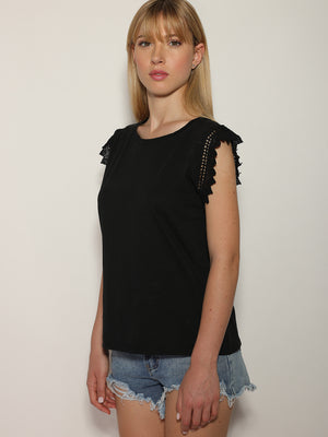T-shirt manica sangallo