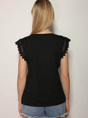 T-shirt manica sangallo