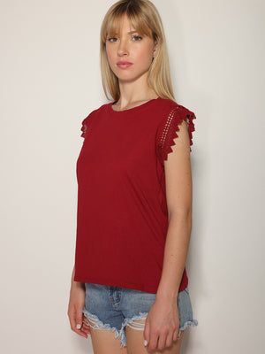 T-shirt manica sangallo