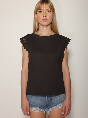 T-shirt manica sangallo
