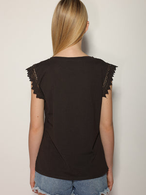 T-shirt manica sangallo