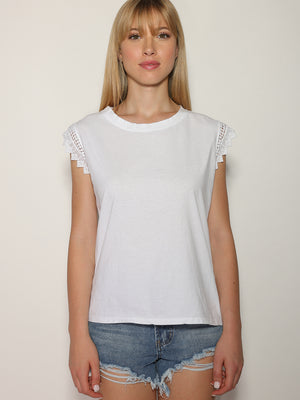T-shirt manica sangallo
