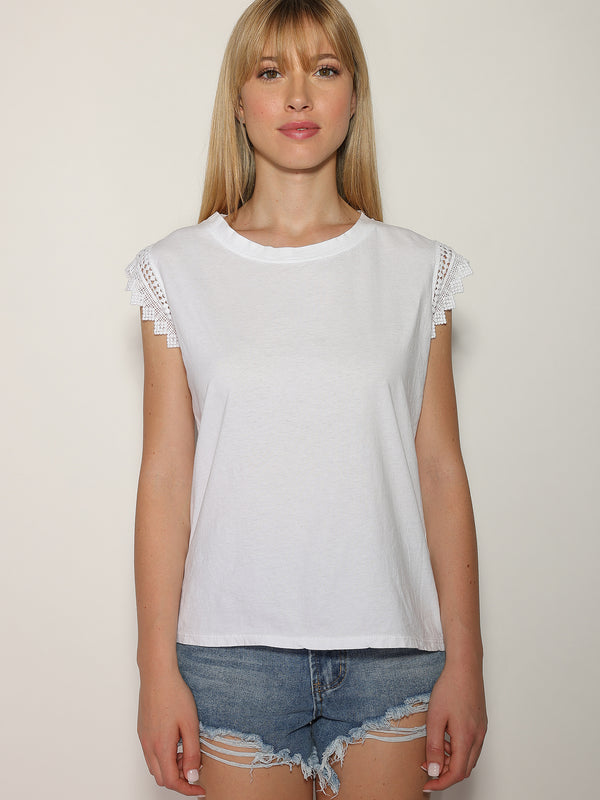 T-shirt manica sangallo