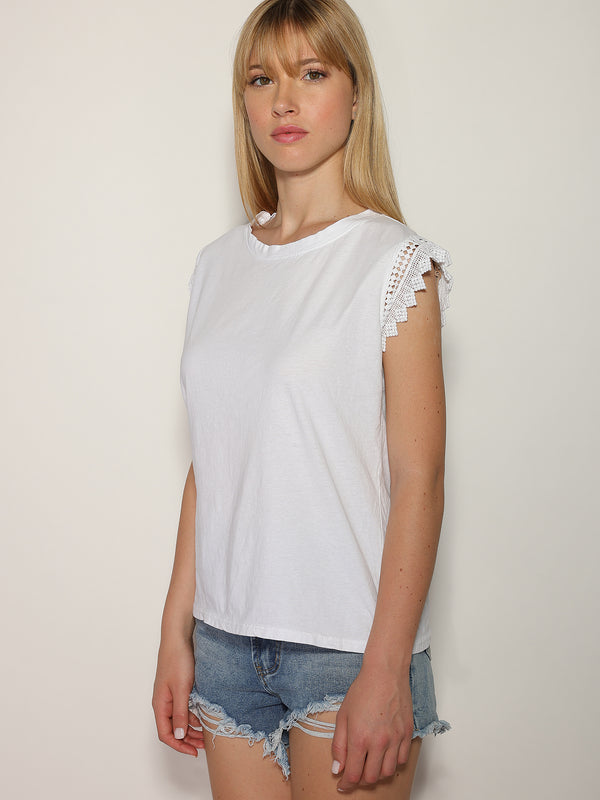 T-shirt manica sangallo