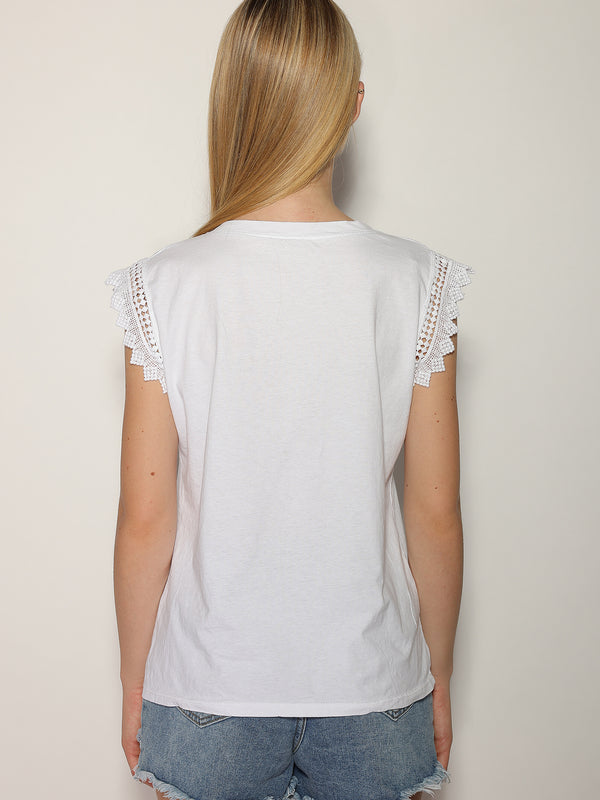 T-shirt manica sangallo