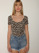 Body animalier con strass