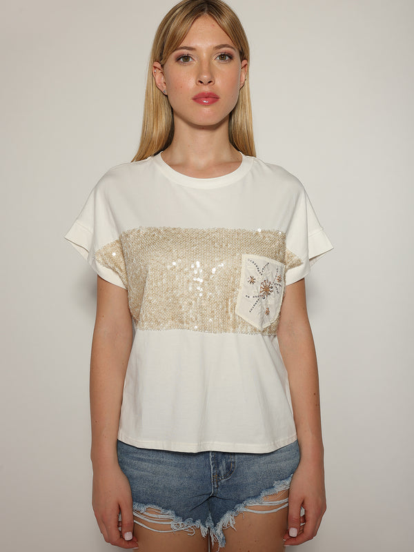 T-shirt con paillettes