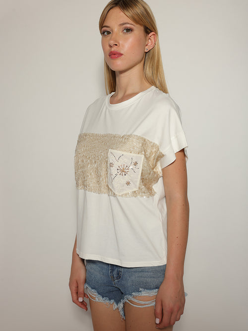 T-shirt con paillettes