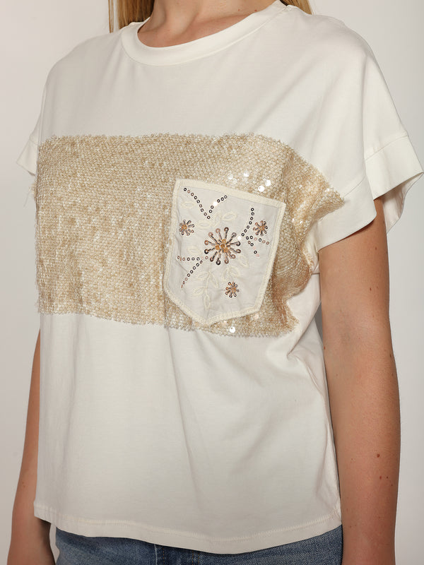 T-shirt con paillettes