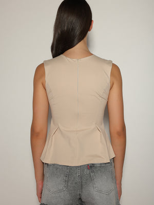 Top Beige svasato
