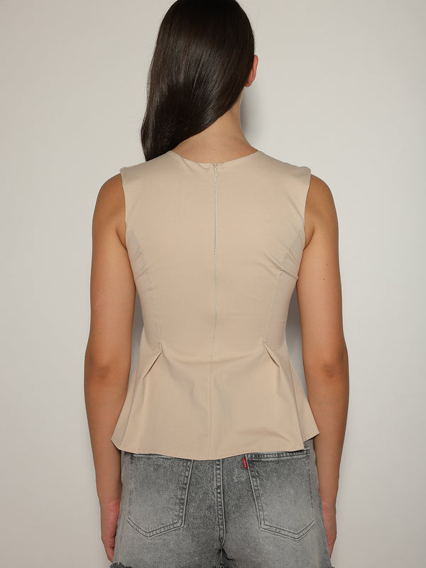Top Beige svasato