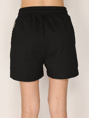 T-shirt e shorts in cotone leopardato