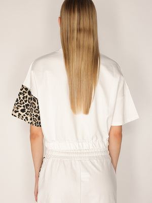 T-shirt e shorts in cotone leopardato