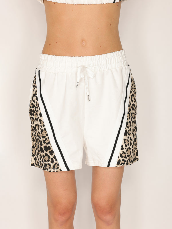 T-shirt e shorts in cotone leopardato