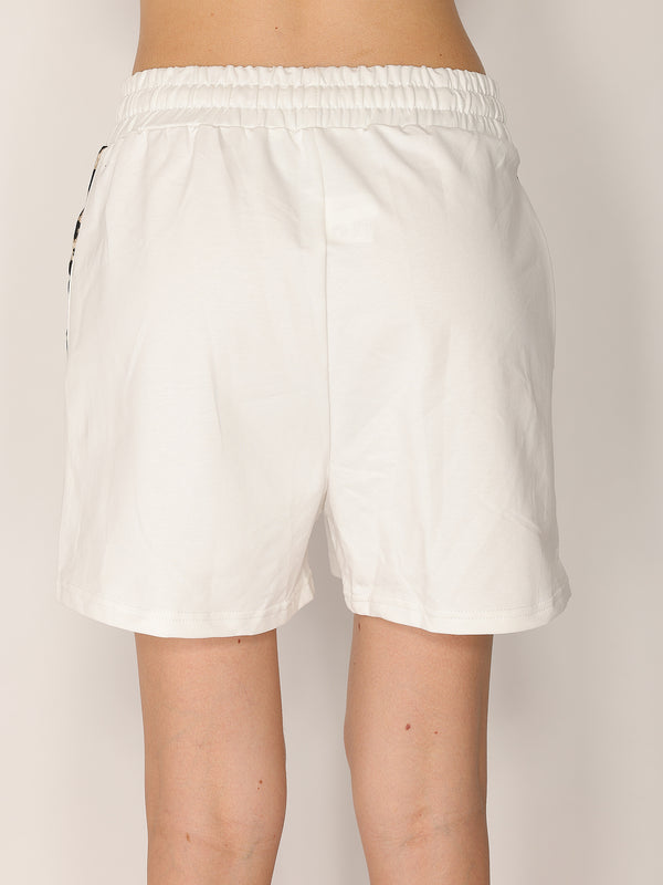 T-shirt e shorts in cotone leopardato