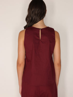 Top in cotone ricamato