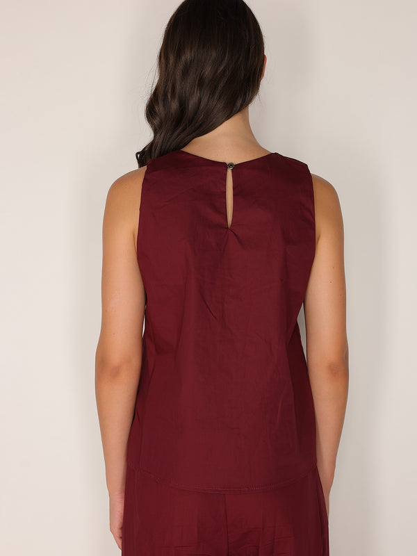 Top in cotone ricamato