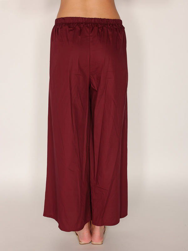 Pantalone in cotone con fondo ricamato