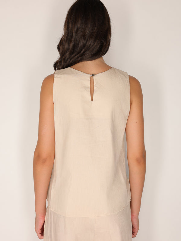 Top in cotone ricamato