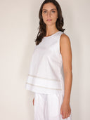 Top in cotone ricamato