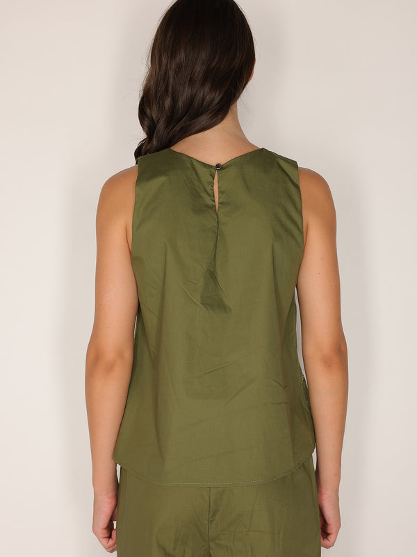 Top in cotone ricamato