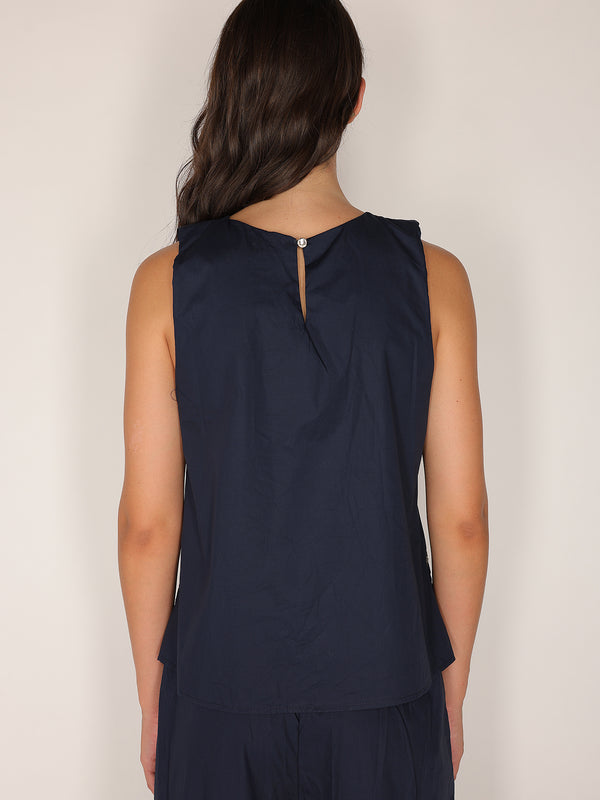 Top in cotone ricamato