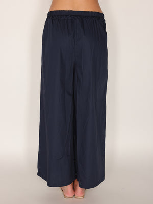 Pantalone in cotone con fondo ricamato