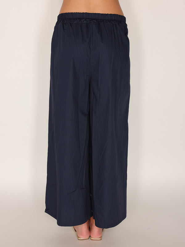 Pantalone in cotone con fondo ricamato