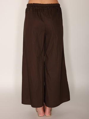 Pantalone in cotone con fondo ricamato