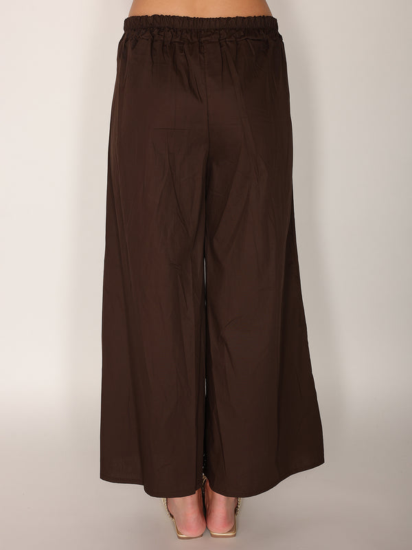 Pantalone in cotone con fondo ricamato