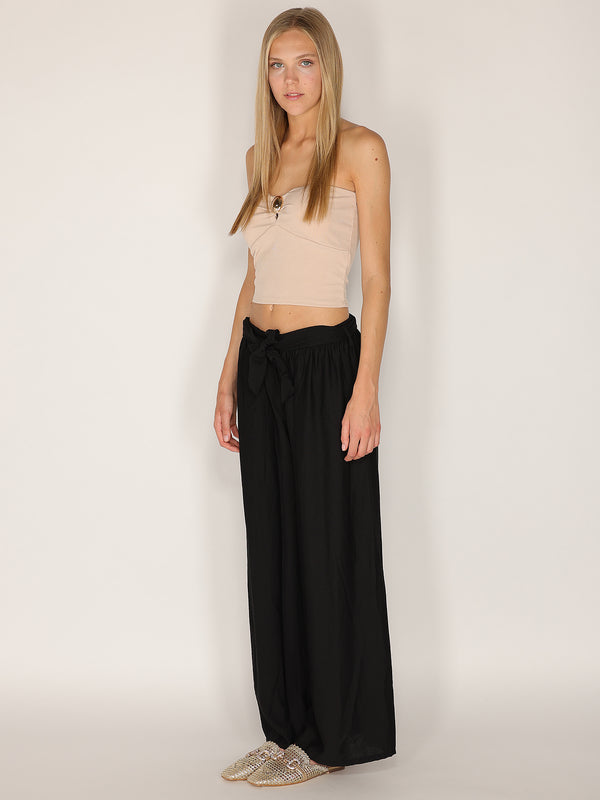 Pantaloni palazzo con cintura