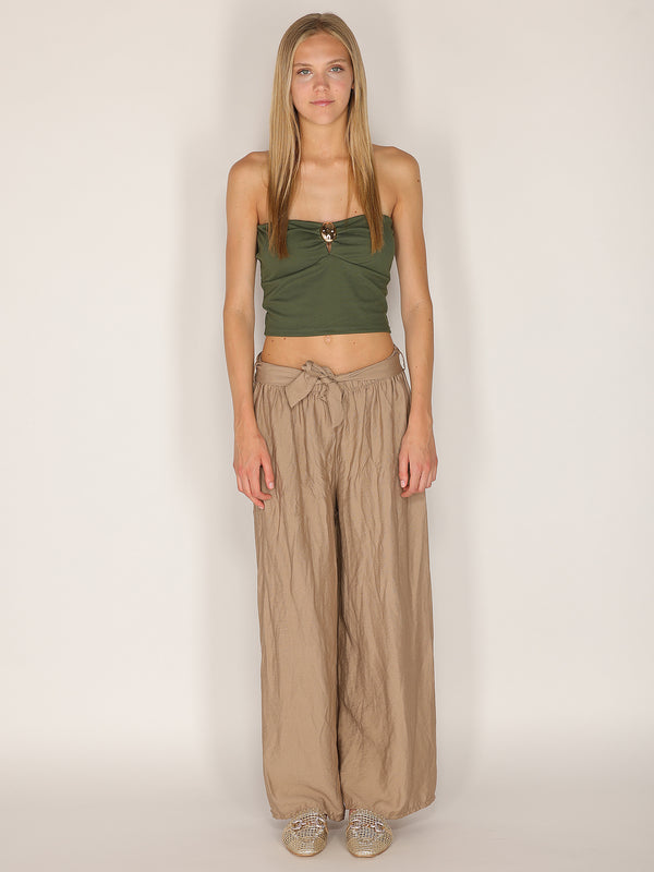Pantaloni palazzo con cintura